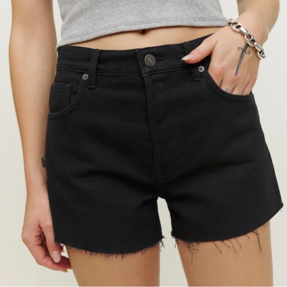 Reformation Jeans Charlie High Waisted Jean Shorts in Seattle / Black 25 NWT